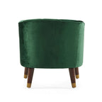Fauteuil d'appoint en velours de 71,75 cm avec dossier capitonné et pieds en bois d'hévéa | 4 coloris