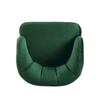Fauteuil d'appoint en velours de 71,75 cm avec dossier capitonné et pieds en bois d'hévéa | 4 coloris