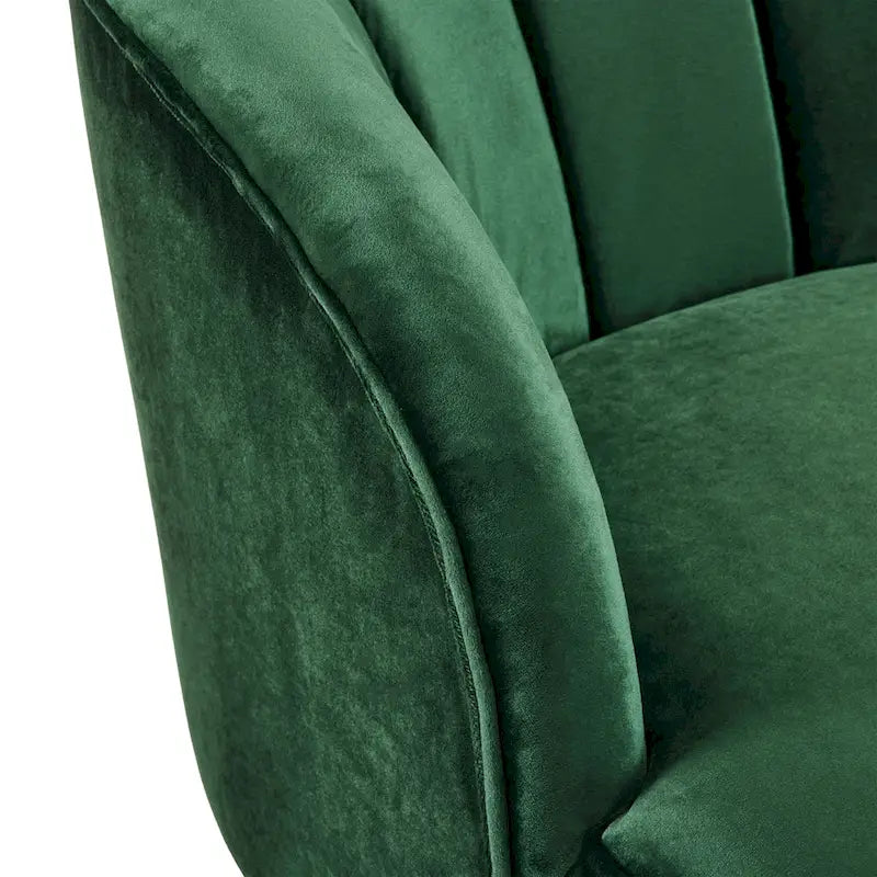 Fauteuil d'appoint en velours de 71,75 cm avec dossier capitonné et pieds en bois d'hévéa | 4 coloris