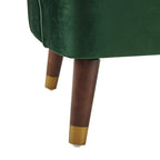 Fauteuil d'appoint en velours de 71,75 cm avec dossier capitonné et pieds en bois d'hévéa | 4 coloris