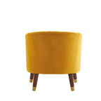 Fauteuil d'appoint en velours de 71,75 cm avec dossier capitonné et pieds en bois d'hévéa | 4 coloris