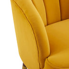 Fauteuil d'appoint en velours de 71,75 cm avec dossier capitonné et pieds en bois d'hévéa | 4 coloris