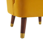 Fauteuil d'appoint en velours de 71,75 cm avec dossier capitonné et pieds en bois d'hévéa | 4 coloris