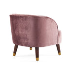 Fauteuil d'appoint en velours de 71,75 cm avec dossier capitonné et pieds en bois d'hévéa | 4 coloris