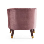 Fauteuil d'appoint en velours de 71,75 cm avec dossier capitonné et pieds en bois d'hévéa | 4 coloris