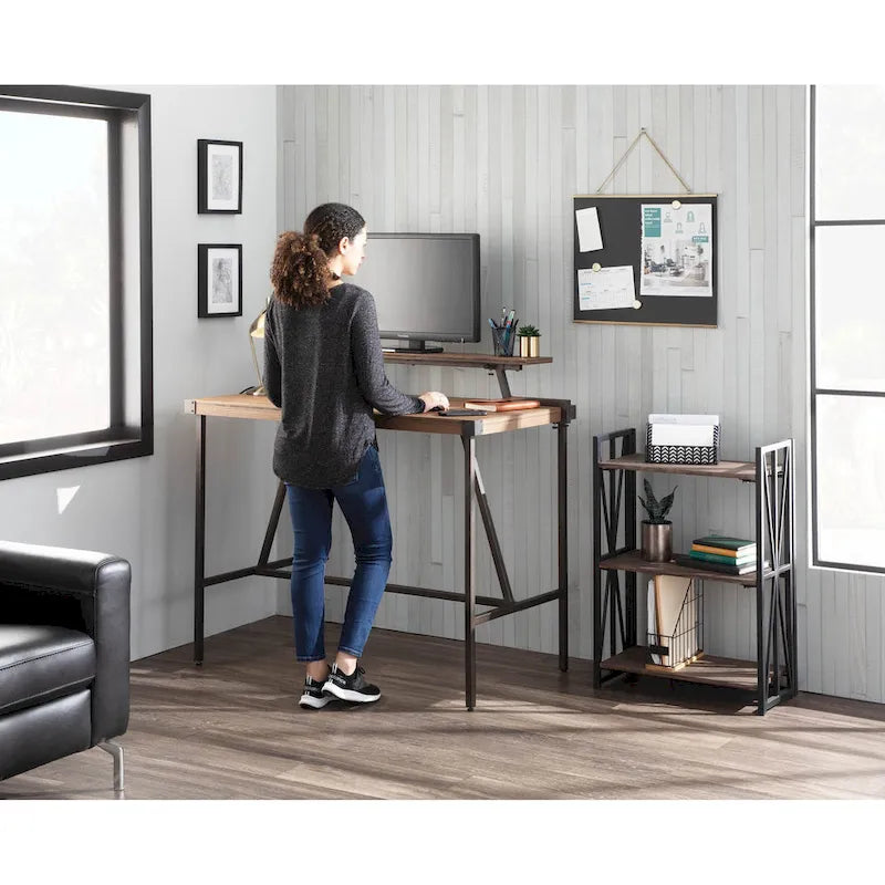 Bureau debout Gunn avec étagère amovible – Bureau debout à hauteur réglable pour le bureau à domicile