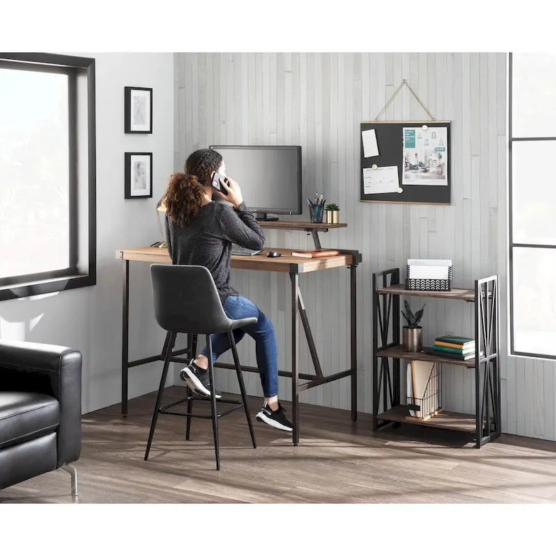 Bureau debout Gunn avec étagère amovible – Bureau debout à hauteur réglable pour le bureau à domicile