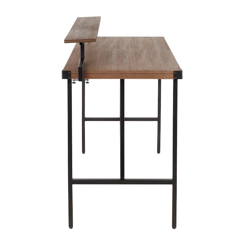 Bureau debout Gunn avec étagère amovible – Bureau debout à hauteur réglable pour le bureau à domicile
