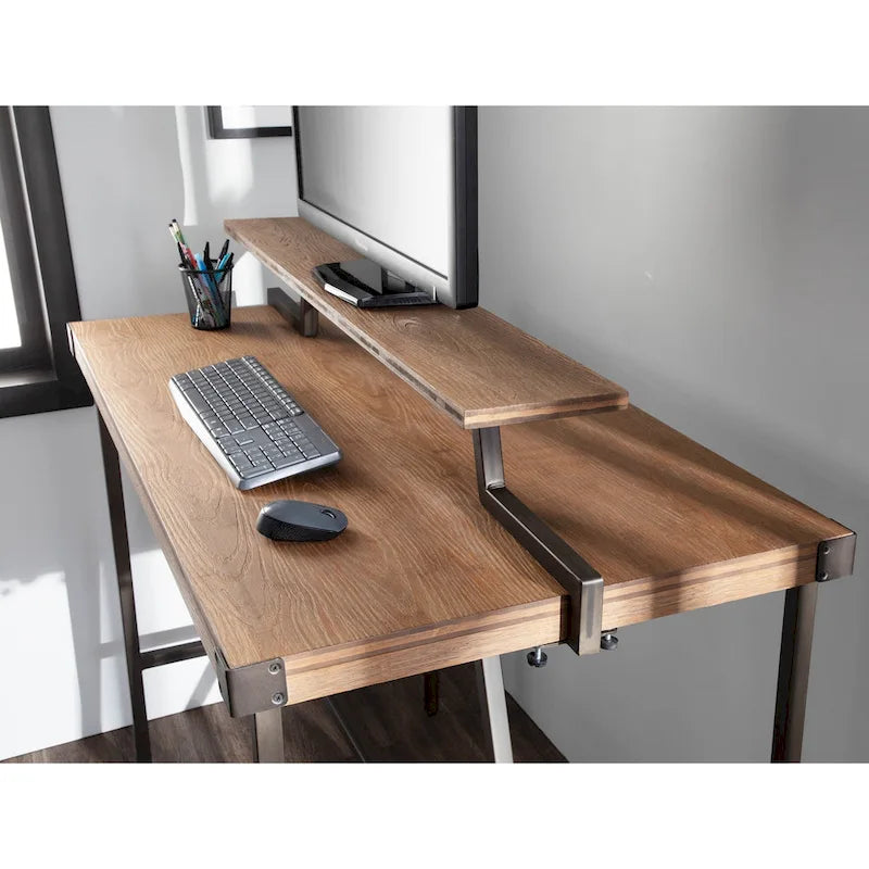 Bureau debout Gunn avec étagère amovible – Bureau debout à hauteur réglable pour le bureau à domicile
