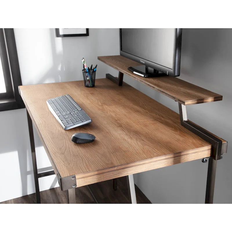 Bureau debout Gunn avec étagère amovible – Bureau debout à hauteur réglable pour le bureau à domicile