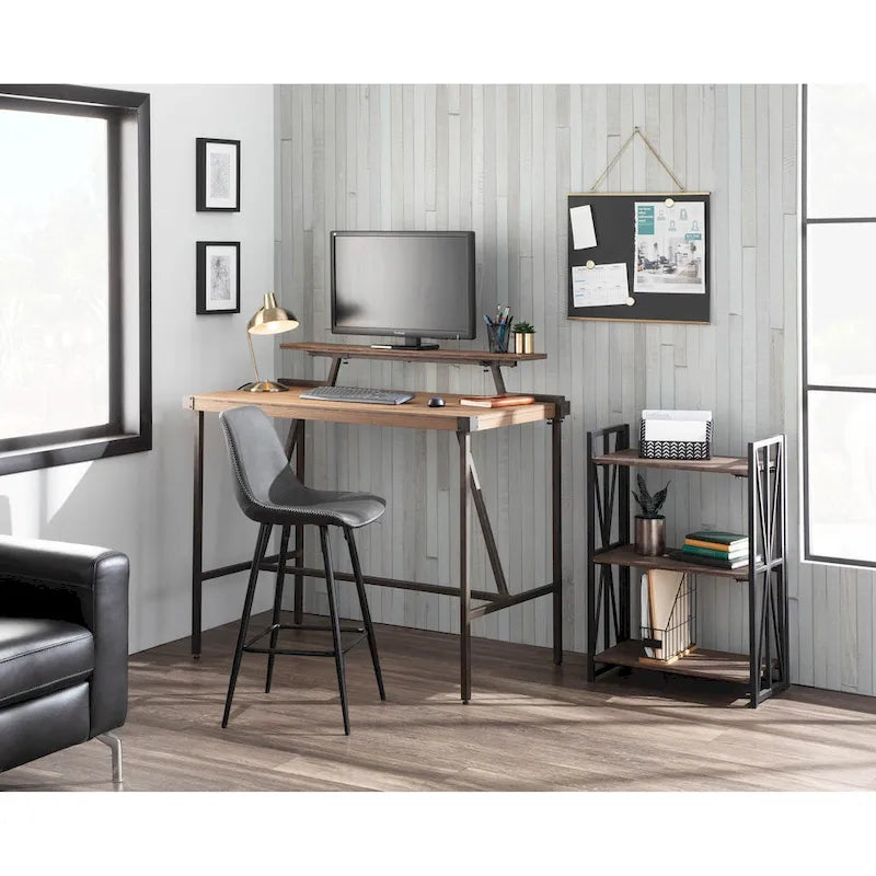 Bureau debout Gunn avec étagère amovible – Bureau debout à hauteur réglable pour le bureau à domicile