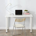 Bureau d'ordinateur minimaliste de 120 cm avec pieds en acier au carbone | Montage facile en 10 minutes | Noir et blanc