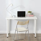 Bureau d'ordinateur minimaliste de 120 cm avec pieds en acier au carbone | Montage facile en 10 minutes | Noir et blanc