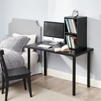 Bureau d'ordinateur minimaliste de 120 cm avec pieds en acier au carbone | Montage facile en 10 minutes | Noir et blanc