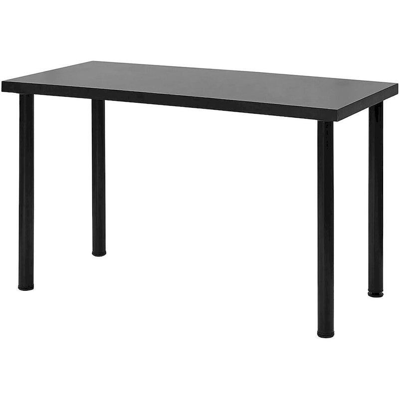 Bureau d'ordinateur minimaliste de 120 cm avec pieds en acier au carbone | Montage facile en 10 minutes | Noir et blanc