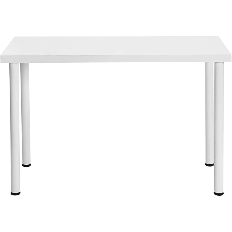 Bureau d'ordinateur minimaliste de 120 cm avec pieds en acier au carbone | Montage facile en 10 minutes | Noir et blanc