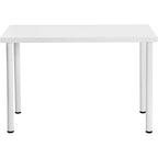 Bureau d'ordinateur minimaliste de 120 cm avec pieds en acier au carbone | Montage facile en 10 minutes | Noir et blanc