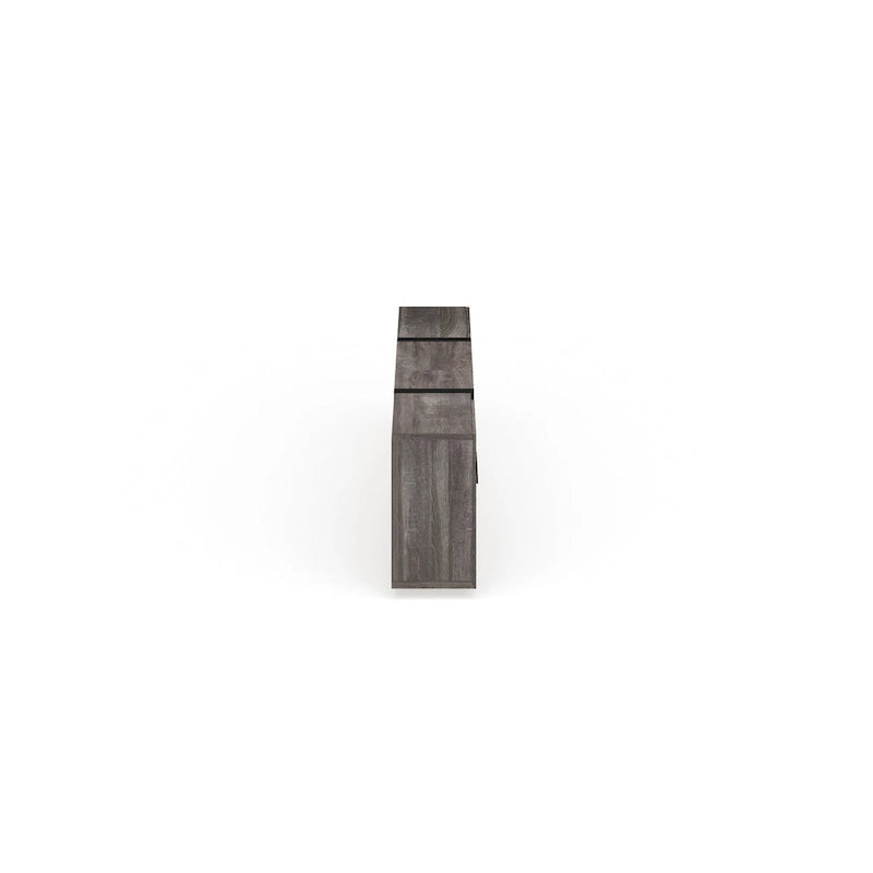 Meuble TV de rangement multifonctionnel Sawa Rustique 81" à 5 étagères – Meuble média de style ferme