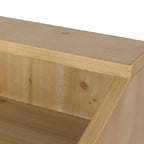 Table d'appoint contemporaine Merlack avec niche – Table d'appoint avec accent rotin et rangement