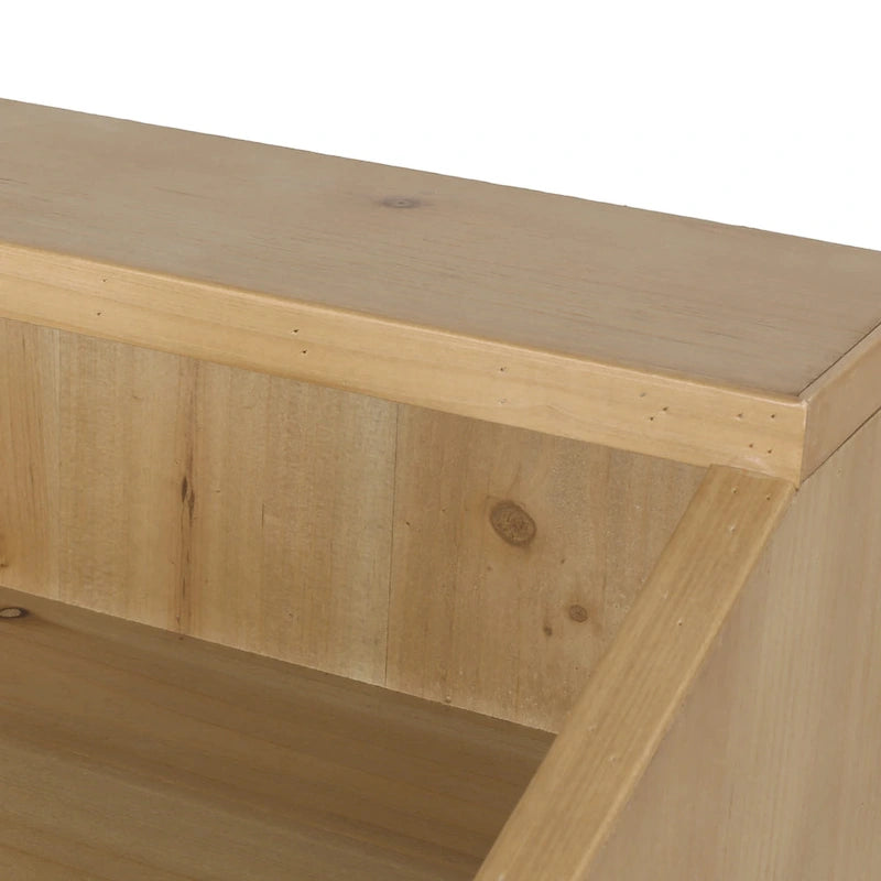 Table d'appoint contemporaine Merlack avec niche – Table d'appoint avec accent rotin et rangement