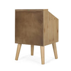 Table d'appoint contemporaine Merlack avec niche – Table d'appoint avec accent rotin et rangement