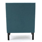 Fauteuil Club en Tissu Clouté – Fauteuil d'Appoint Extra Rembourré avec Pieds en Bois de Bouleau