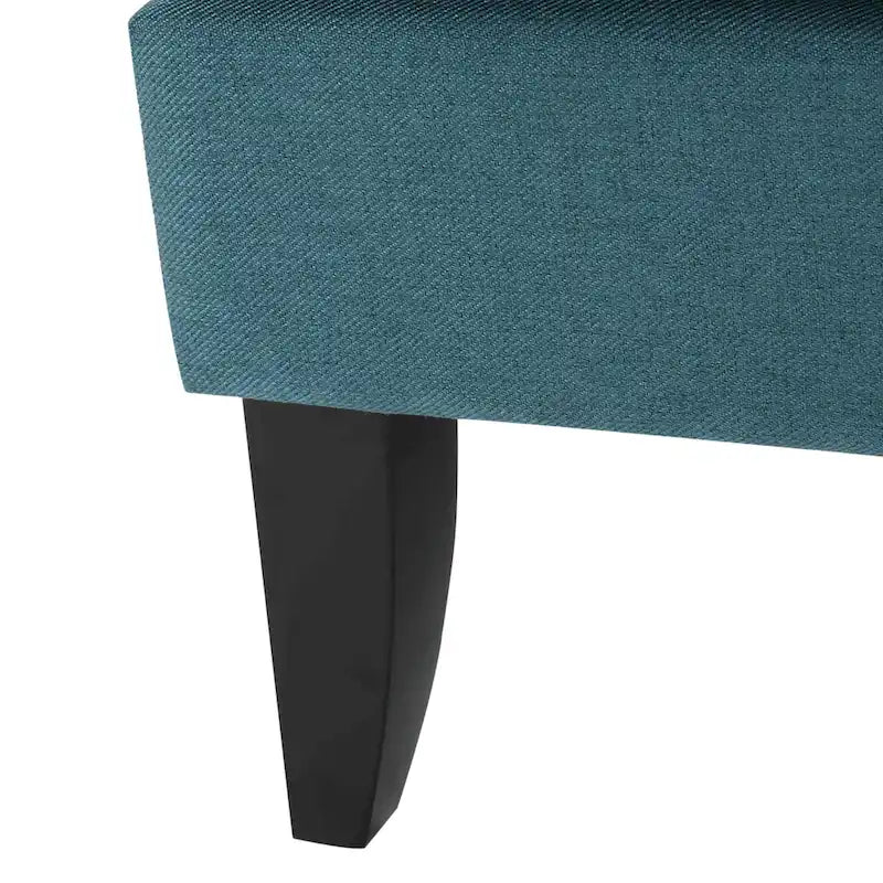 Fauteuil Club en Tissu Clouté – Fauteuil d'Appoint Extra Rembourré avec Pieds en Bois de Bouleau