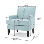 Fauteuil Club en Tissu Clouté – Fauteuil d'Appoint Extra Rembourré avec Pieds en Bois de Bouleau