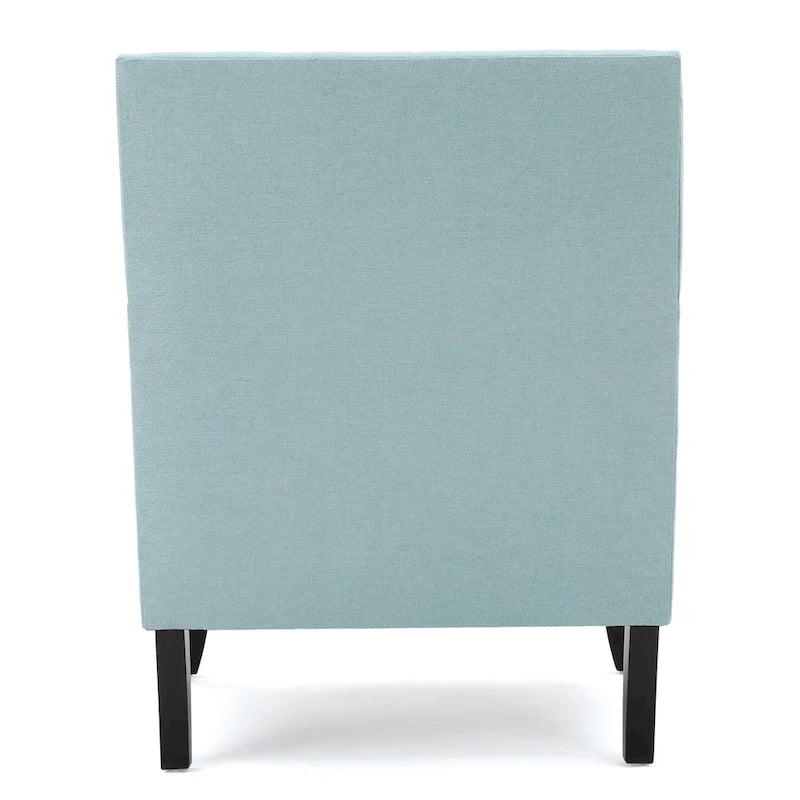Fauteuil Club en Tissu Clouté – Fauteuil d'Appoint Extra Rembourré avec Pieds en Bois de Bouleau