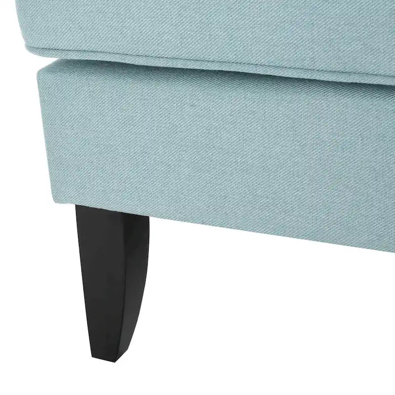 Fauteuil Club en Tissu Clouté – Fauteuil d'Appoint Extra Rembourré avec Pieds en Bois de Bouleau