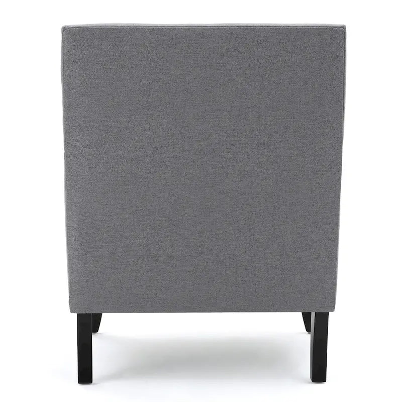 Fauteuil Club en Tissu Clouté – Fauteuil d'Appoint Extra Rembourré avec Pieds en Bois de Bouleau