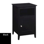 Table d'appoint de rangement en MDF avec étagère et porte magnétique | 40 x 40 x 66 cm | Noir/Gris/Blanc