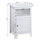Table d'appoint de rangement en MDF avec étagère et porte magnétique | 40 x 40 x 66 cm | Noir/Gris/Blanc