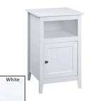 Table d'appoint de rangement en MDF avec étagère et porte magnétique | 40 x 40 x 66 cm | Noir/Gris/Blanc