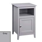 Table d'appoint de rangement en MDF avec étagère et porte magnétique | 40 x 40 x 66 cm | Noir/Gris/Blanc
