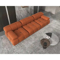 Canapé d'angle modulable réversible en velours, orange