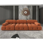 Canapé d'angle modulable réversible en velours, orange