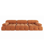 Canapé d'angle modulable réversible en velours, orange