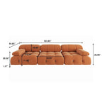 Canapé d'angle modulable réversible en velours, orange
