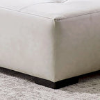 Chaise de bureau à domicile sans accoudoirs pivotante à 360° | Siège en similicuir | Piètement en acier noir | 68,5 cm L | Ivoire