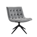 Fauteuil d'appoint sans accoudoirs pivotant à 360° | Similicuir | Base en acier noir | Bureau à domicile et Salon