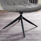 Fauteuil d'appoint sans accoudoirs pivotant à 360° | Similicuir | Base en acier noir | Bureau à domicile et Salon
