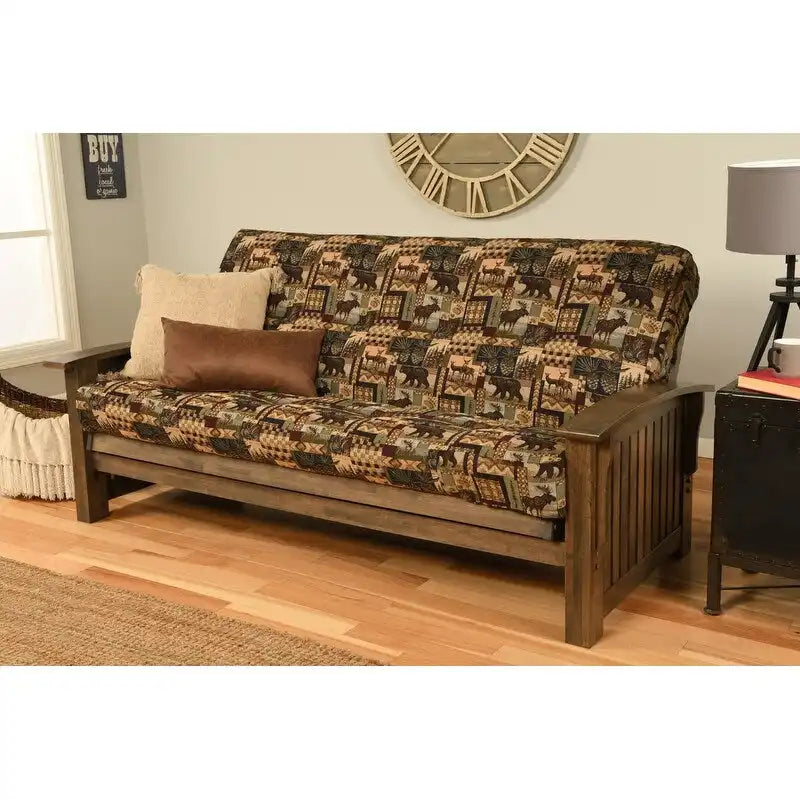 Cadre de futon grand format Washington avec matelas – Canapé-lit convertible pour salon