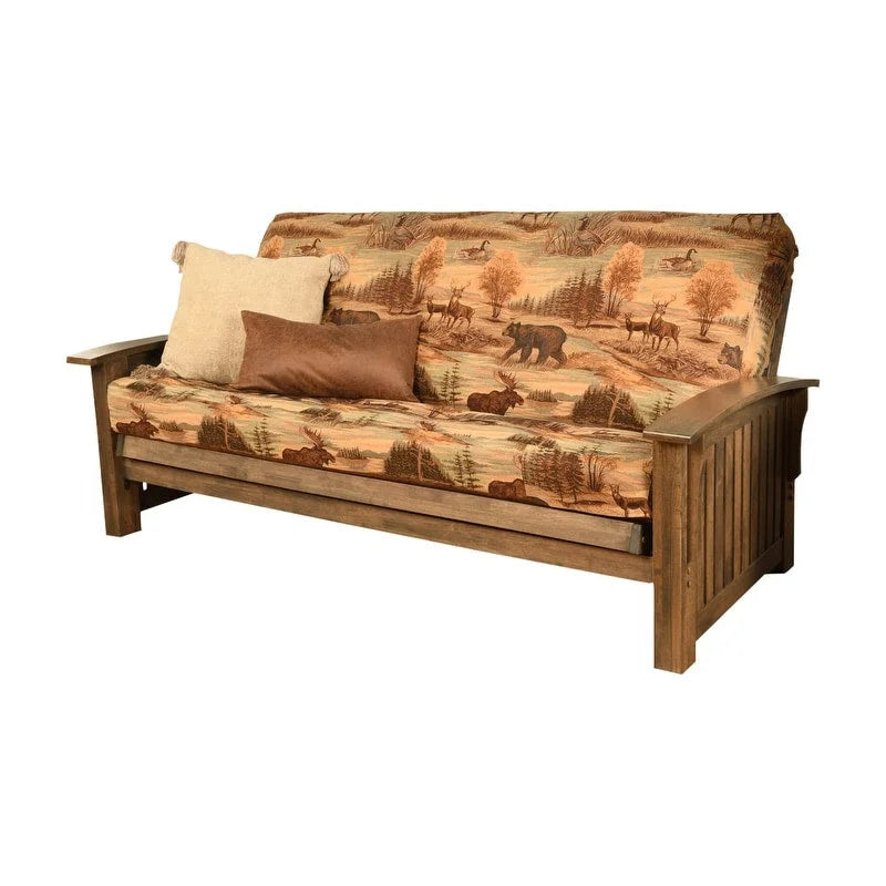 Cadre de futon grand format Washington avec matelas – Canapé-lit convertible pour salon