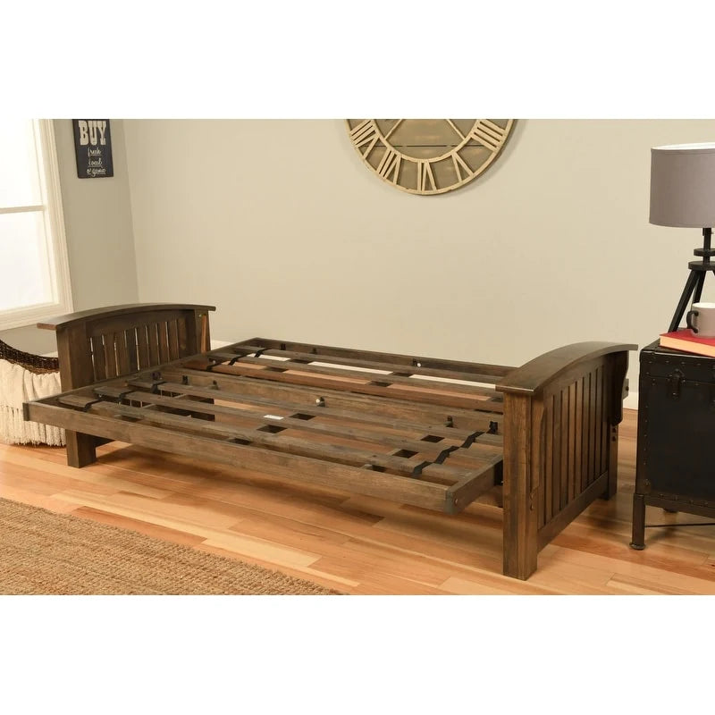 Cadre de futon grand format Washington avec matelas – Canapé-lit convertible pour salon