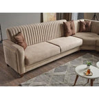 Canapé d'angle convertible en tissu Line