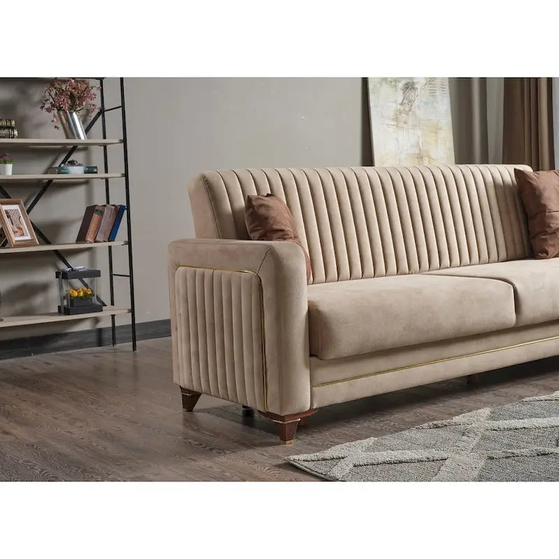 Canapé d'angle convertible en tissu Line