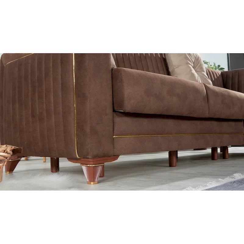 Canapé d'angle convertible en tissu Line