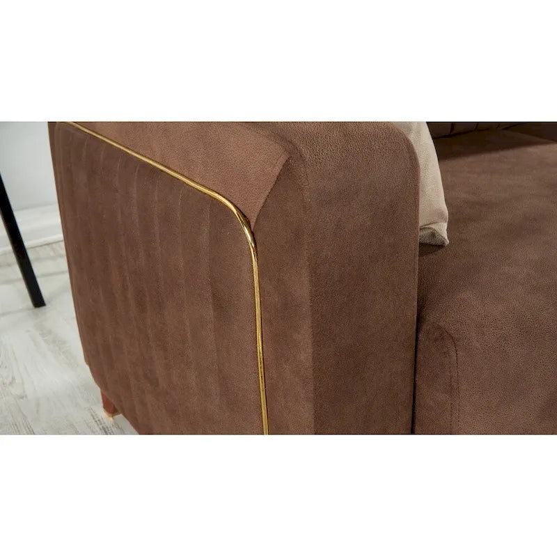 Canapé d'angle convertible en tissu Line