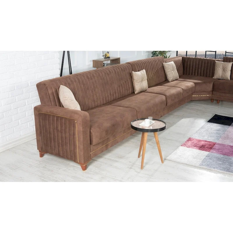 Canapé d'angle convertible en tissu Line